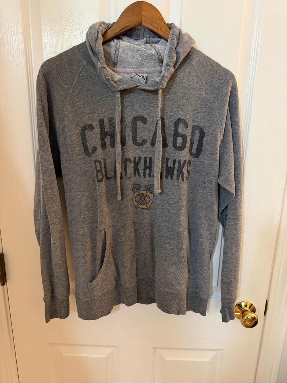 Junk Food Clothing Gray Chicago Blackhawks Pullover Hoodie